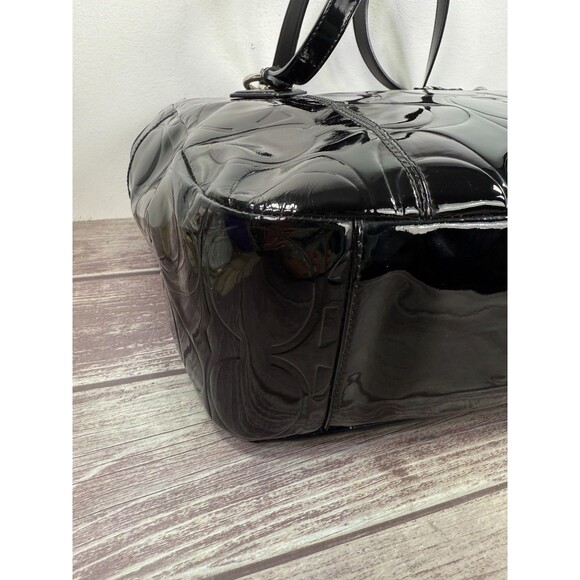 COACH F17729 Tote bag Enamel Leather Embossed C East West Gallery EXCELLENT - Picture 10 of 16